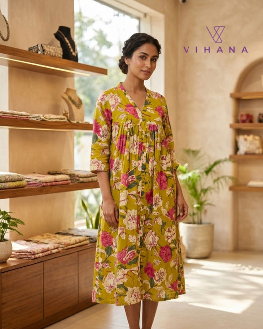 Kurti -Naira Cut Mustard Yellow-AKSHVHI-48