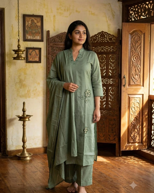 Salwar Suit Set Sage Green