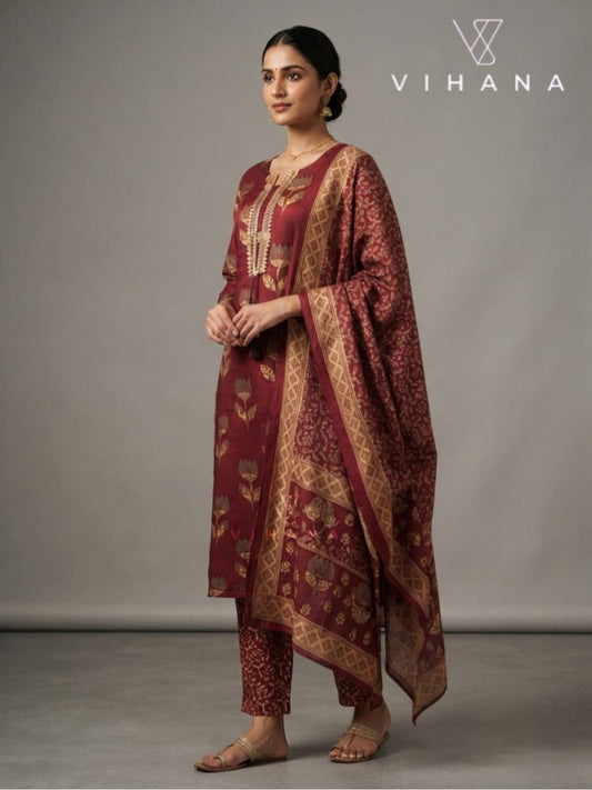 Salwar Suit Set Red Colour AKSHVHI-165