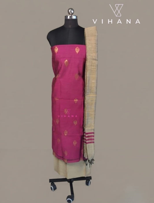 Salwar Suit Handloom Cotton Butta Unstitched Material AKSHVHI-164