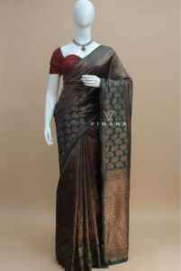 Dark Green Banarasi Silk Saree