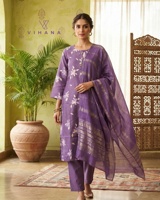 Lavender Color Salwar Suit Set Vatican Print-AKSHVHI-148