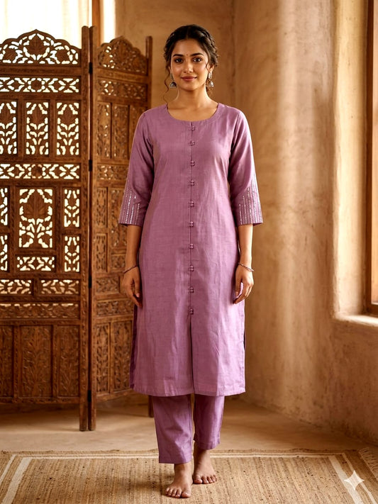 Cord Set Lavender Color-AKSHVHI-25