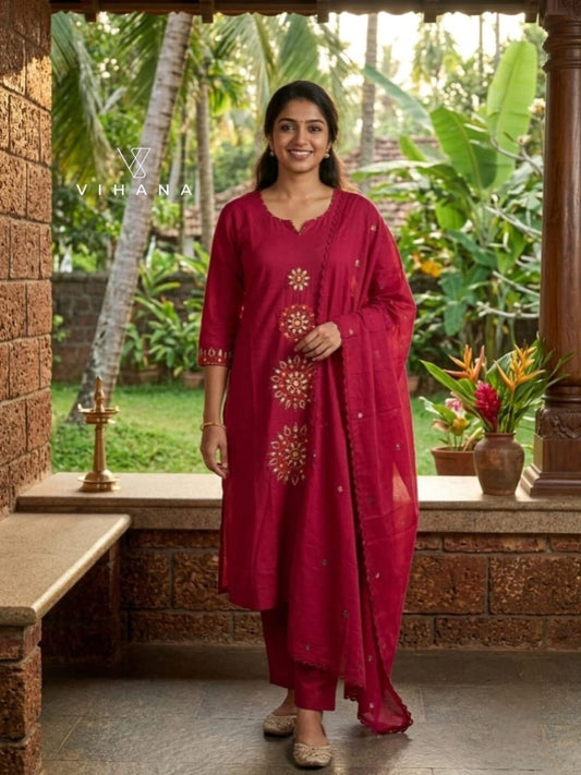 Salwar Suit Set –Wine Pink Color AKSHVHI-183