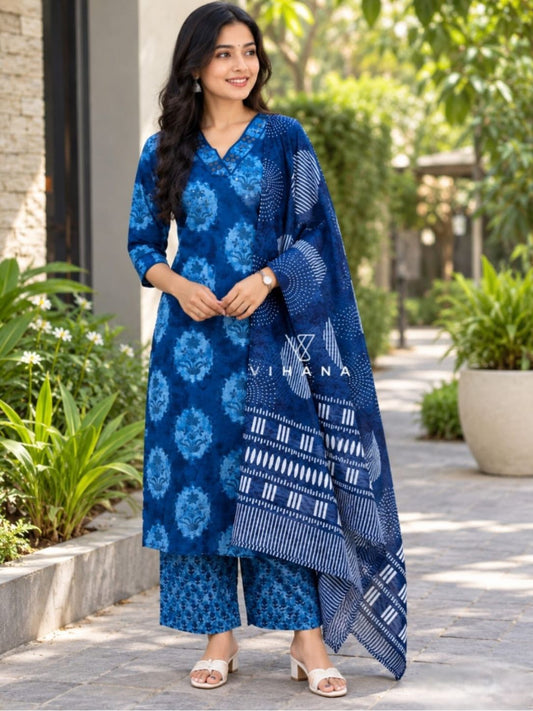 Salwar Suit Set Navy Blue Colour AKSHVHI-167