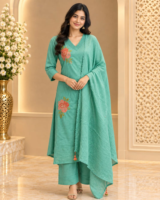 Salwar Suit Set Cotton Mint Green AKSHVHI-206