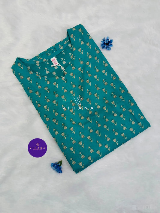 Blue Printed Tunic Top