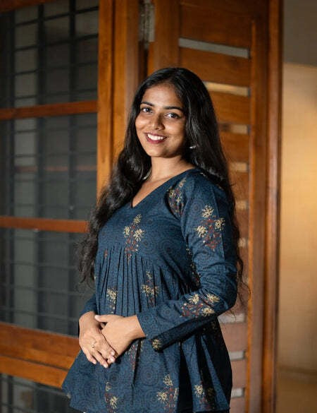 Blue Peplum Tunic Tops-AKSHVHI-11