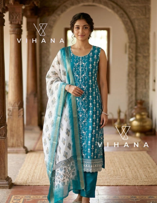 Blue Festive wear Salwar Suit Set-AKSHVHI-29