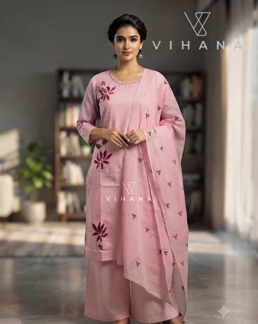 Pink Color Salwar Suit Set  Cotton-AKSHVHI-159