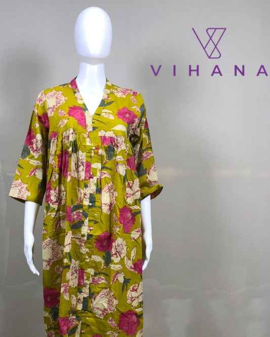 Kurti -Naira Cut Mustard Yellow-AKSHVHI-48