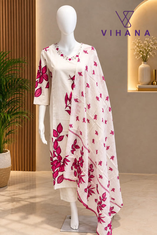 Salwar Suit Set Mul Cotton Pink Color AKSHVHI-204