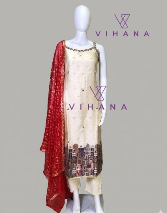 Salwar Suit Set Off White Party Wear