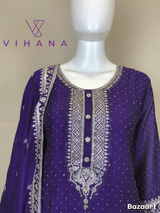 Salwar Suit Set Violet party Wear