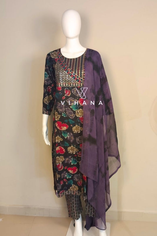 Black Kurthi 3 pcs suit set