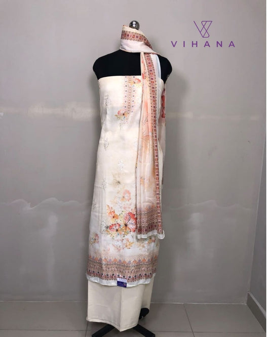 Salwar Suit Lawn Cotton Material Off White-AKSHVHI-131