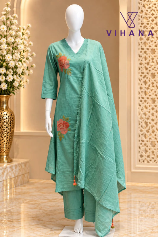Salwar Suit Set Cotton Mint Green AKSHVHI-206