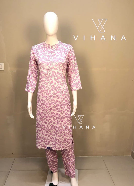 Elegant Lavender Printed Cord Set-AKSHVHI-36