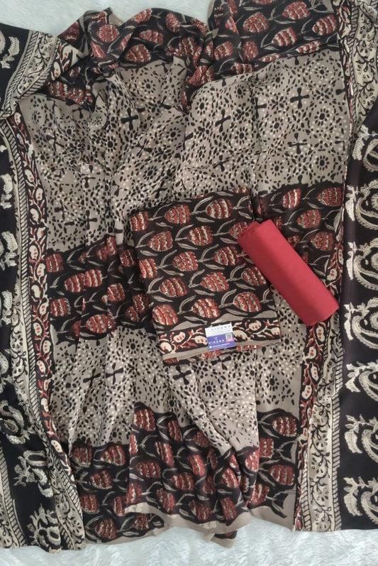 Luxurious Modal Muslin Silk Javata Print Black Salwar Suit Material