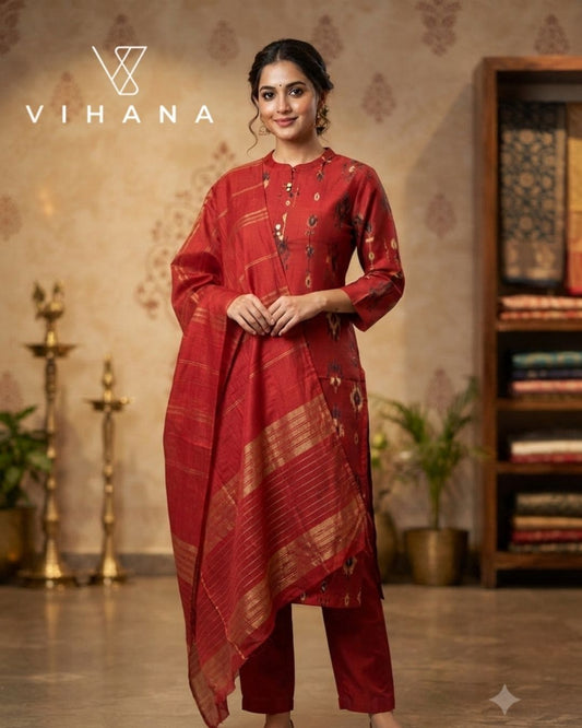 Red Orange Color Salwar Suit Vatican Printed-AKSHVHI-139