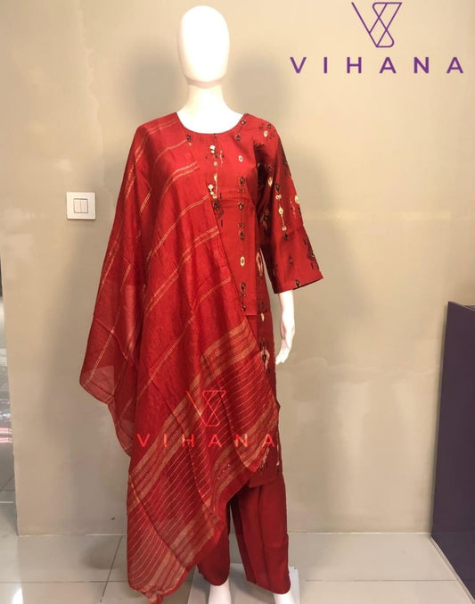 Red Orange Color Salwar Suit Vatican Printed-AKSHVHI-139