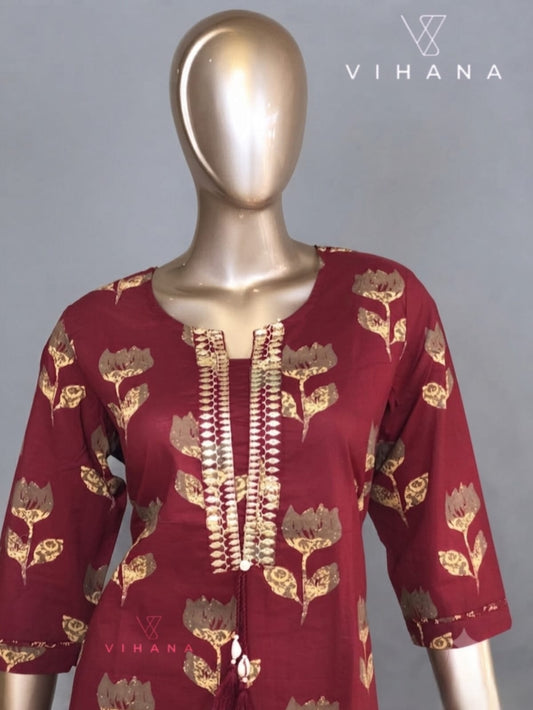 Salwar Suit Set Red Colour AKSHVHI-165
