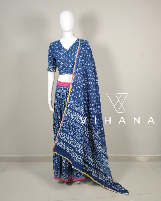 Blue Pink Lehanga