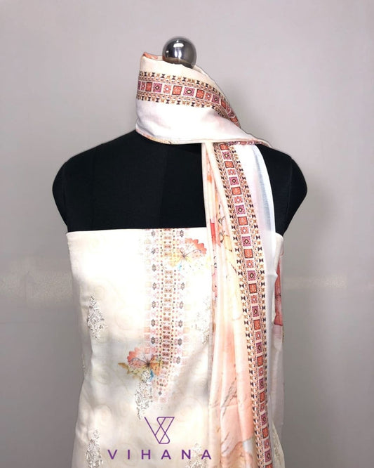 Salwar Suit Lawn Cotton Material Off White-AKSHVHI-131