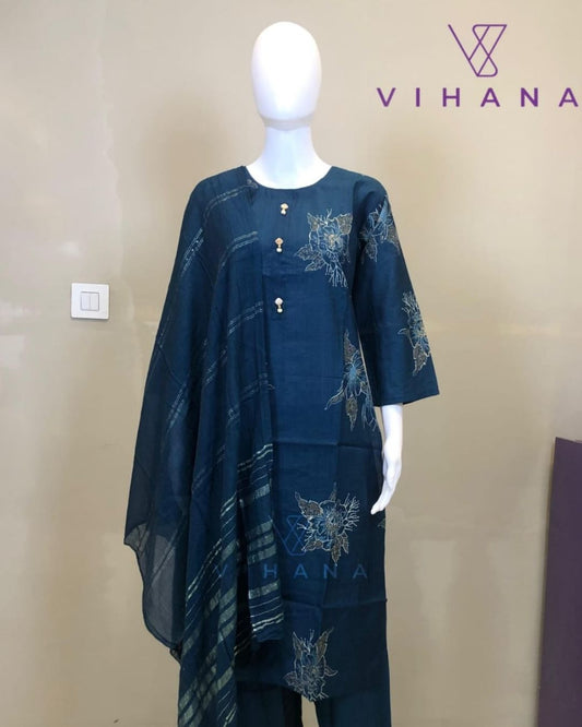 Peacock Light Blue Color Salwar Suit Vatican Printed-AKSHVHI-140