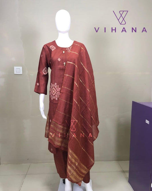 Brownish Maroon Color Salwar Suit Set Vatican Printed-AKSHVHI-141