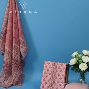 Dusty Pink Premium Chanderi Cotton Salwar Suit Material