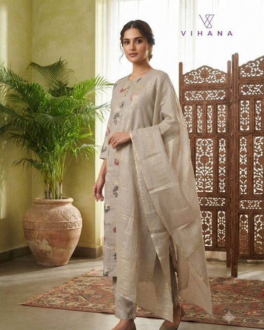 Light Taupe Color Salwar Suit Set Vatican Printed-AKSHVHI-144