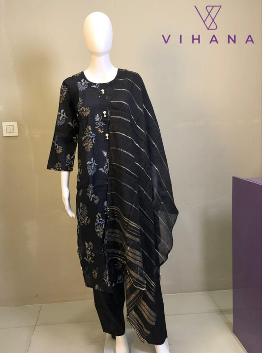 Black Color Salwar Suit Set Vatican Printed-AKSHVHI-145