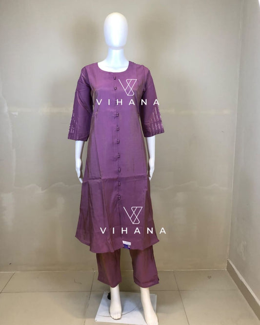 Cord Set Lavender Color-AKSHVHI-25