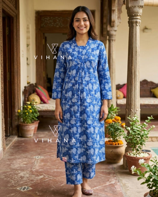 Cord Set Cotton Blue Color-AKSHVHI-23