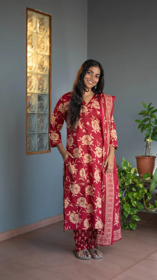 Pinkish Red Salwar Suit