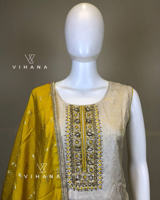 Salwar Suits Set Off White Party Wear-AKSHVHI-111