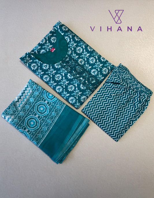 Salwar suit set Teal Blue Color AKSHVHI-216