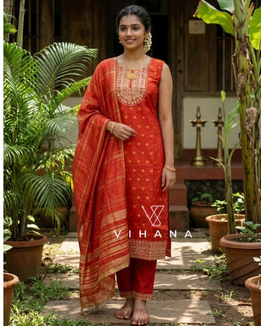 Salwar Suit Party Wear Orange Color