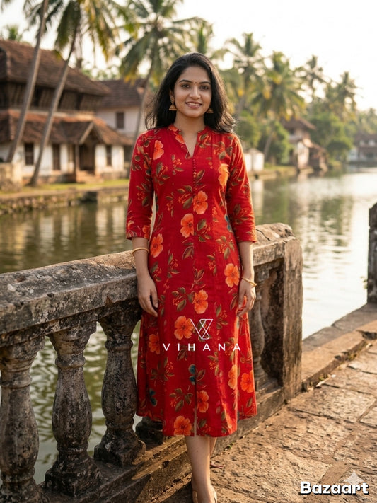 Kurti - Anarkali Red-AKSHVHI-45
