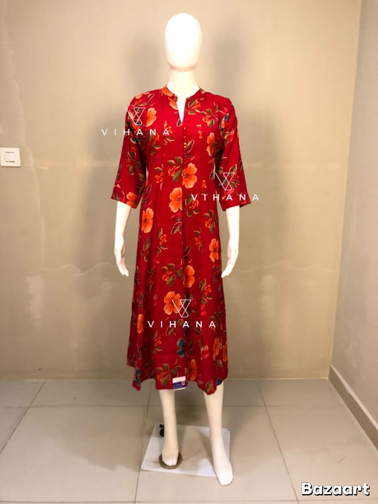 Kurti - Anarkali Red-AKSHVHI-45