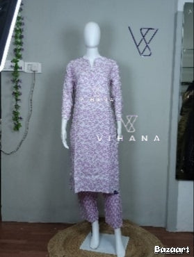 Elegant Lavender Printed Cord Set-AKSHVHI-36