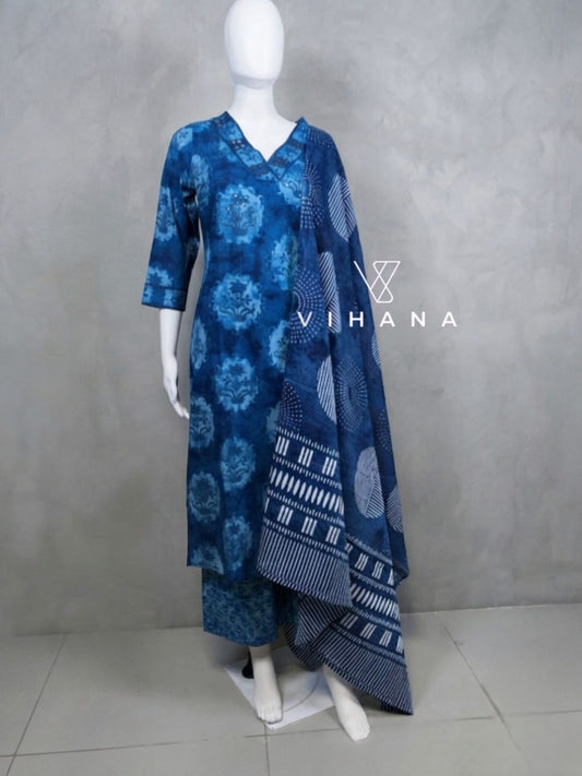 Salwar Suit Set Navy Blue Colour AKSHVHI-167
