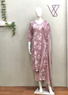 Mauve Floral Print Salwar Suit