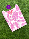 Off White And Pink Printed Rayon Kurti