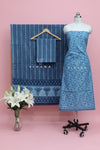 Soft  Blue Persian Floral Print Salwar Suit Material