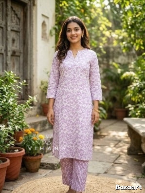 Elegant Lavender Printed Cord Set-AKSHVHI-36