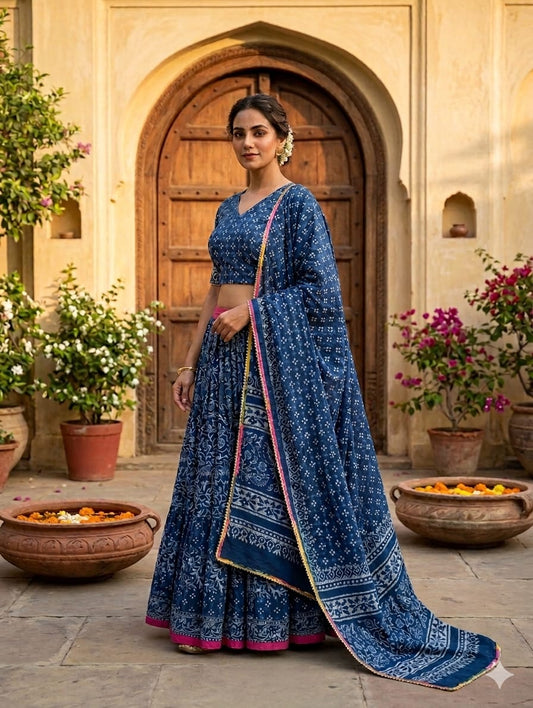 Blue Pink Lehanga