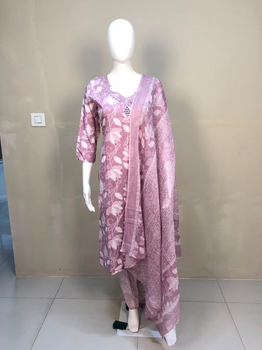Mauve Floral Print Salwar Suit-AKSHVHI-64